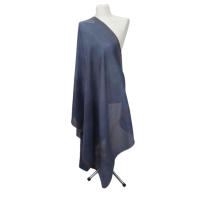 Szal wełniany merino z piękną bordiurą z mieniących kryształków (W-89)