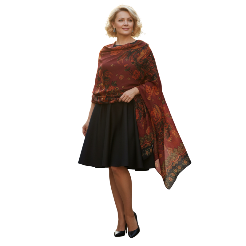 Szal z jedwabiu naturalnego z dodatkiem jedwabnego poliestru (J-103)