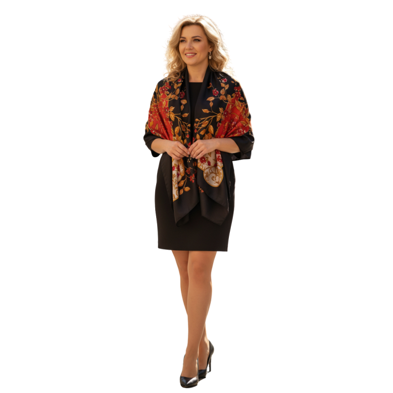 Szal z jedwabnej satyny z dodatkiem jedwabnego poliestru  (J-31)