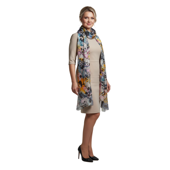 Szal z jedwabnej satyny (J-130)