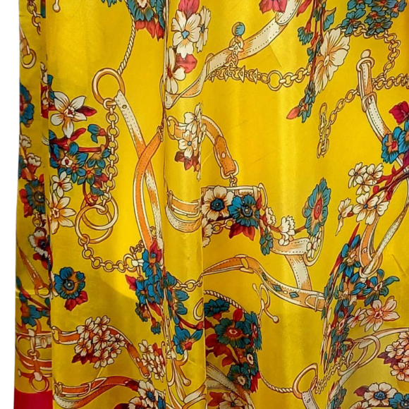 Szal jedwabny z domieszką poliestru z pięknym nadrukiem  (JP - 117)