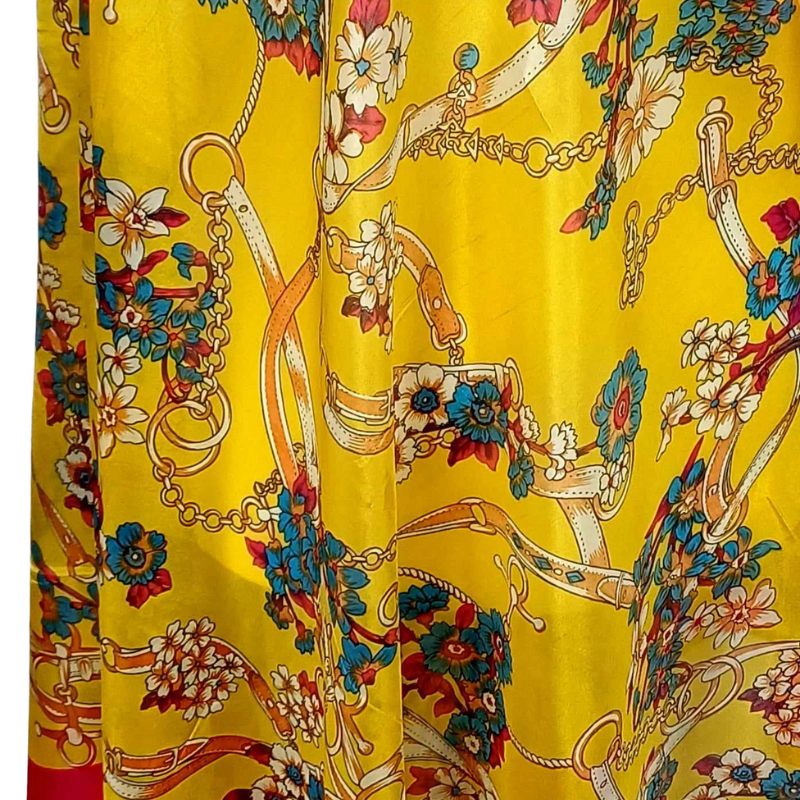 Szal jedwabny z domieszką poliestru z pięknym nadrukiem  (JP - 117)