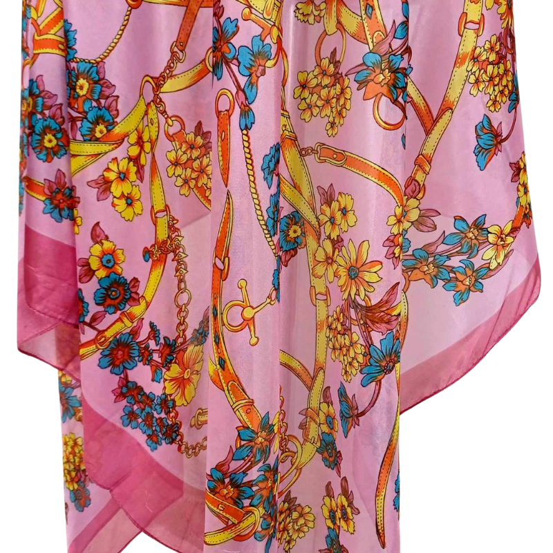 Szal - Jedwabny poliester z pięknym nadrukiem (JP-115)