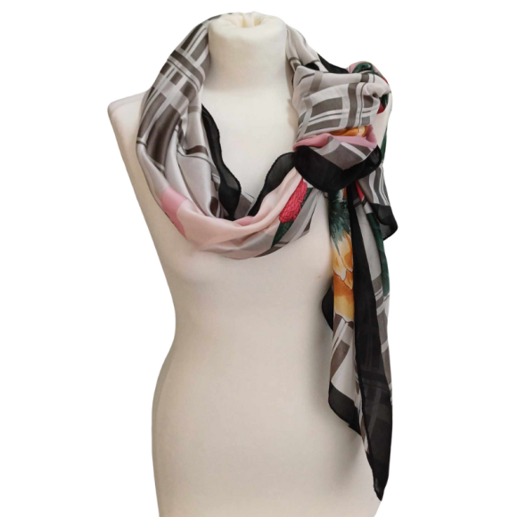 Szal jedwabny z dodatkiem poliestru ( J-62)