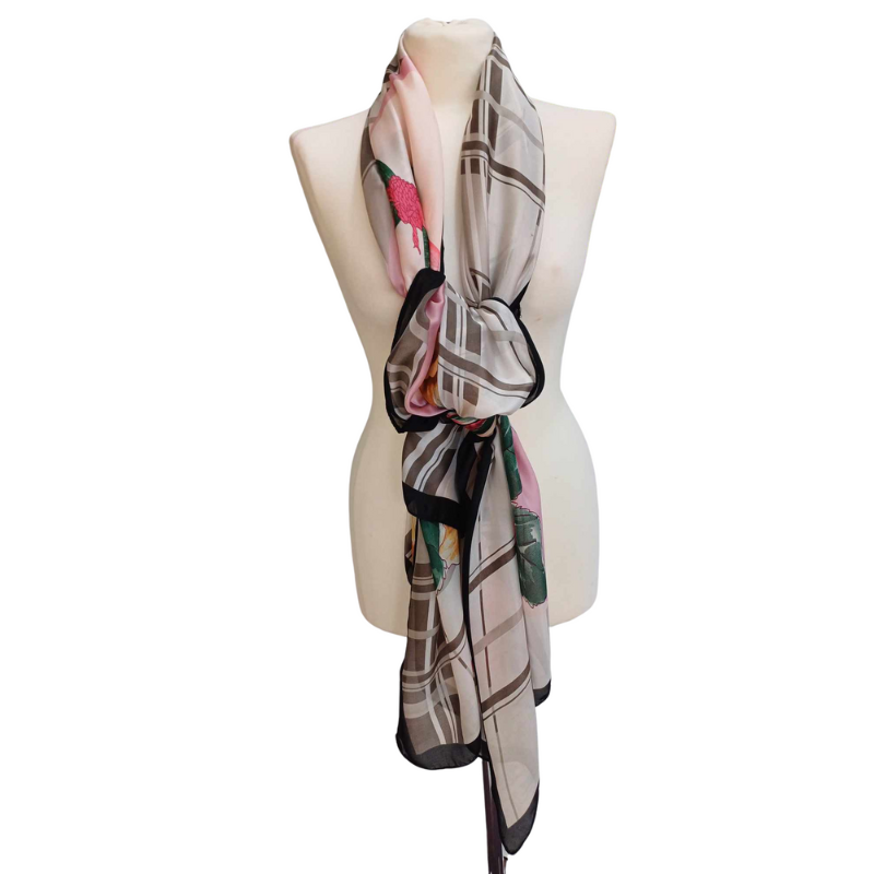 Szal jedwabny z dodatkiem poliestru ( J-62)