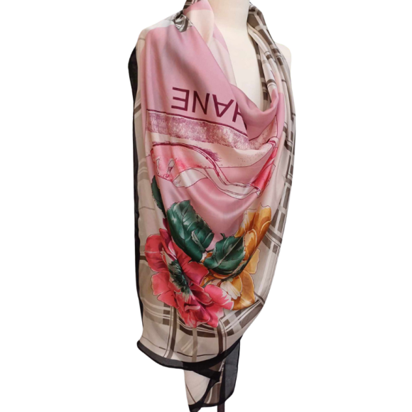 Szal jedwabny z dodatkiem poliestru ( J-62)