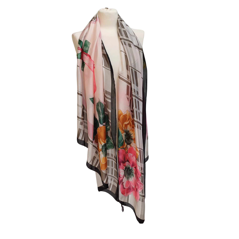 Szal jedwabny z dodatkiem poliestru ( J-62)