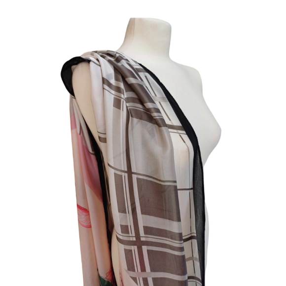 Szal jedwabny z dodatkiem poliestru ( J-62)