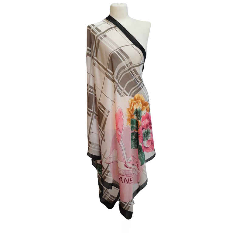 Szal jedwabny z dodatkiem poliestru ( J-62)