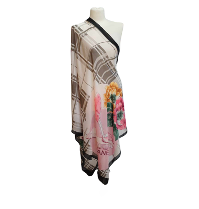 Szal jedwabny z dodatkiem poliestru ( J-62)