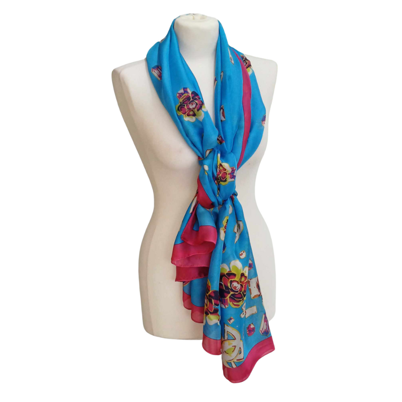 Szal jedwabny z dodatkiem poliestru ( J-60)