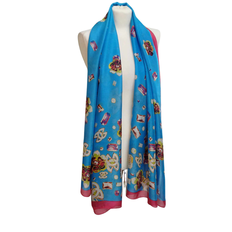 Szal jedwabny z dodatkiem poliestru ( J-60)