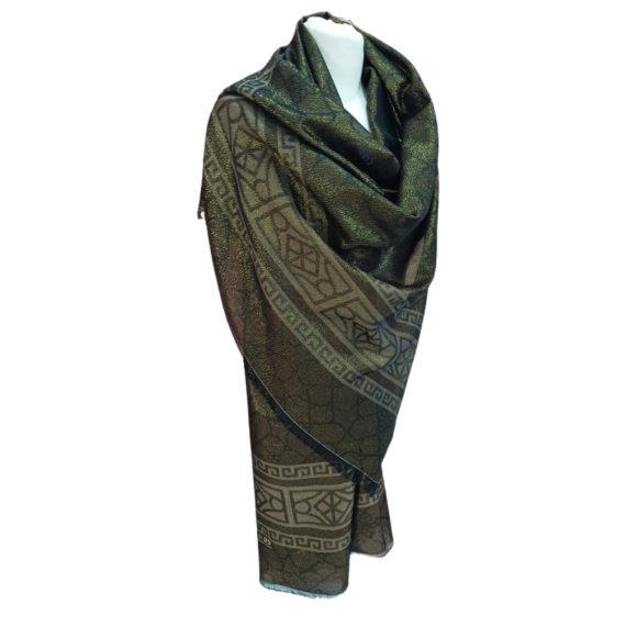 Szal jedwabny Banarasi – złoty blask (JE-100)