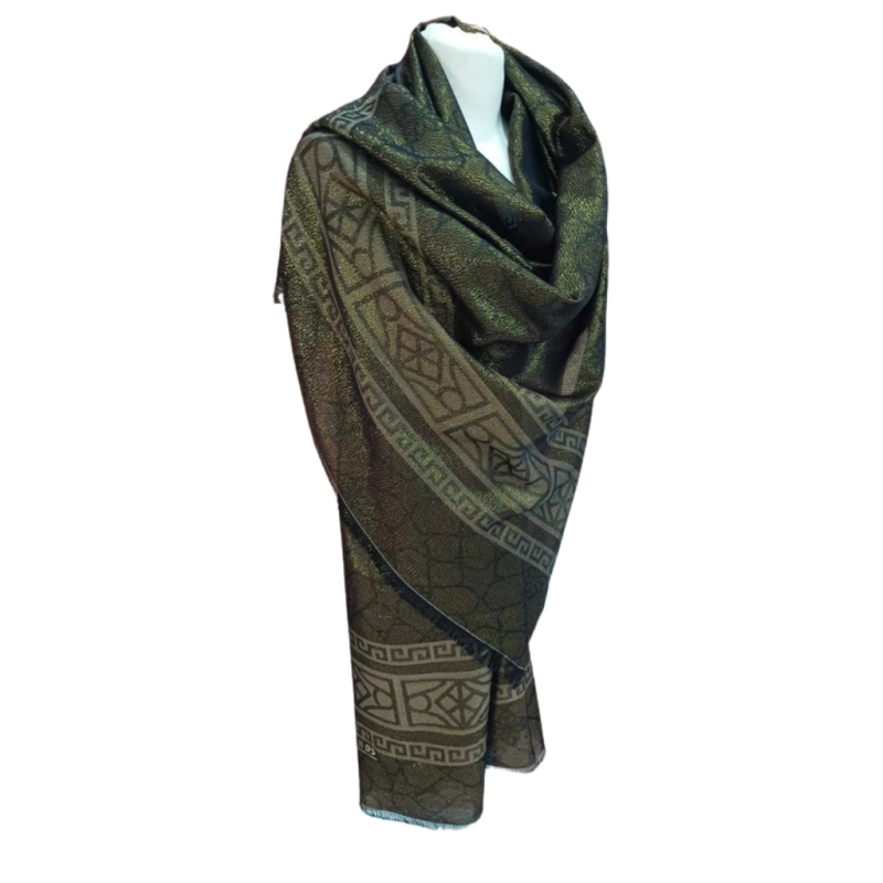 Szal jedwabny Banarasi – złoty blask (JE-100)