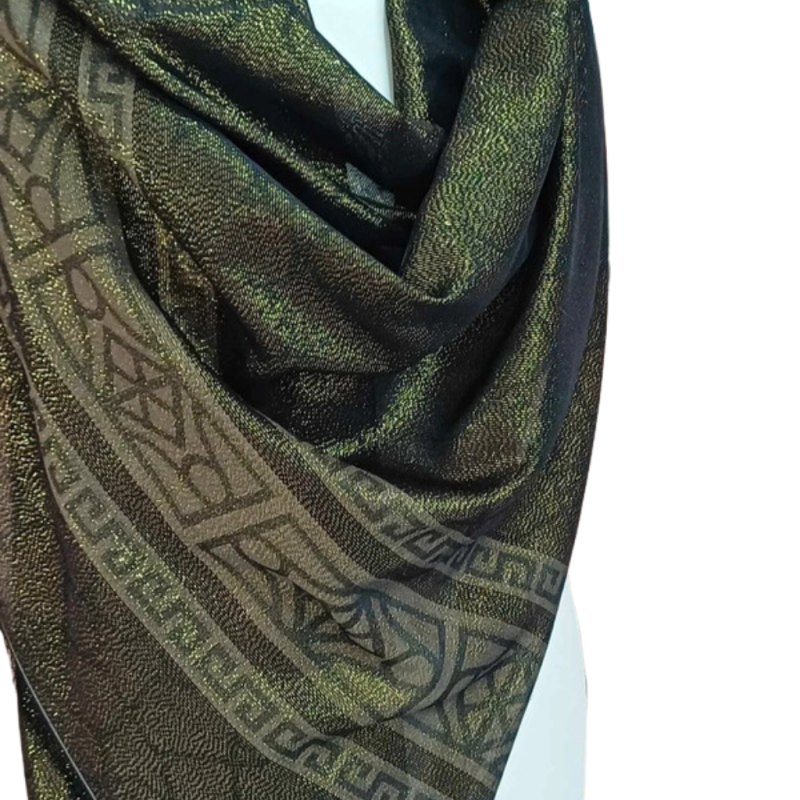 Szal jedwabny Banarasi – złoty blask (JE-100)