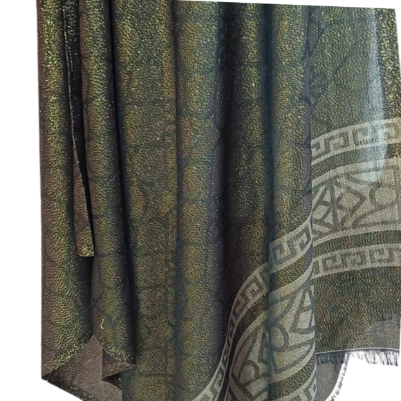 Szal jedwabny Banarasi – złoty blask (JE-100)