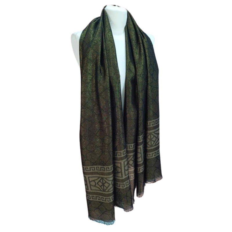 Szal jedwabny Banarasi – złoty blask (JE-100)