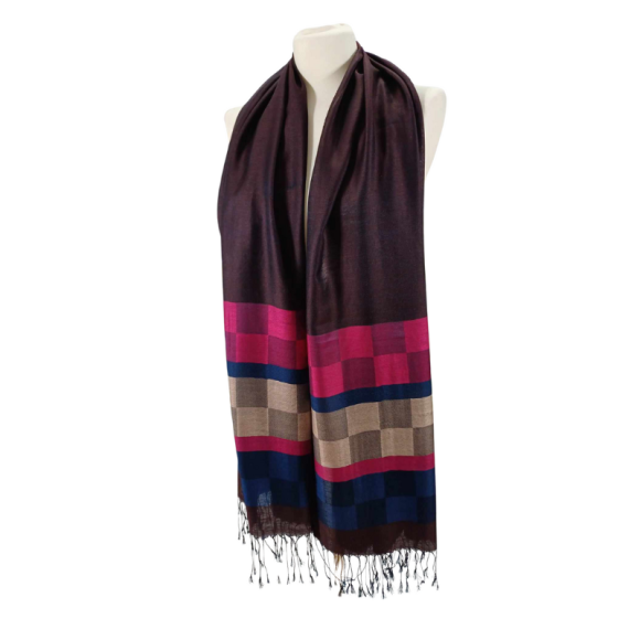 Szal jedwabny dwustronny- 100% jedwab naturalny ( J-28A)