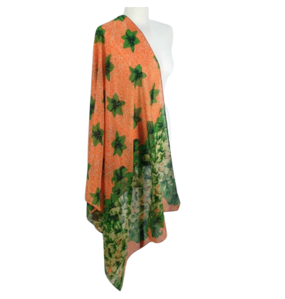 Szal bawełniany z domieszką jedwabiu – elegancja w roślinnym wydaniu ( BJ-7)