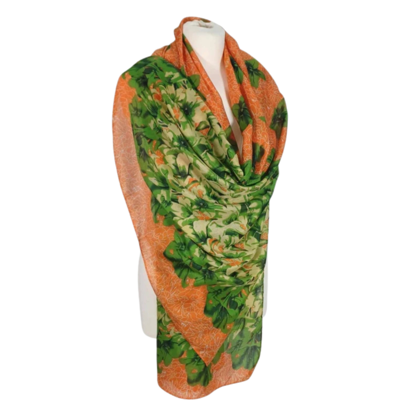 Szal bawełniany z domieszką jedwabiu – elegancja w roślinnym wydaniu ( BJ-7)