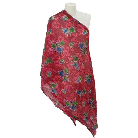 Szal w stylu Chunri - bawełniany z domieszką jedwabiu (CH-1)