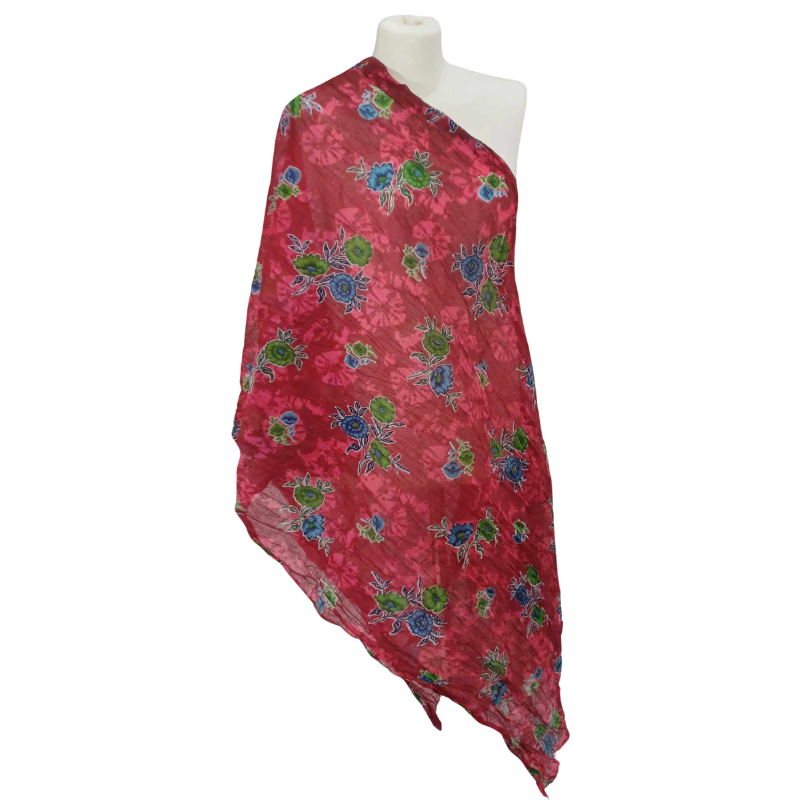 Szal w stylu Chunri - bawełniany z domieszką jedwabiu (CH-1)