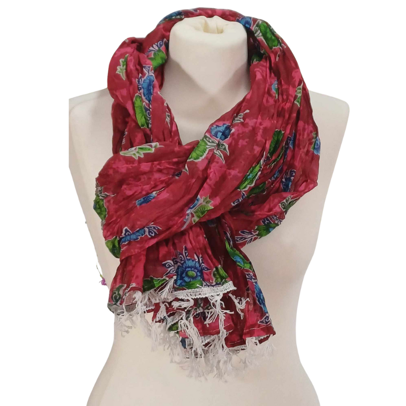 Szal w stylu Chunri - bawełniany z domieszką jedwabiu (CH-1)