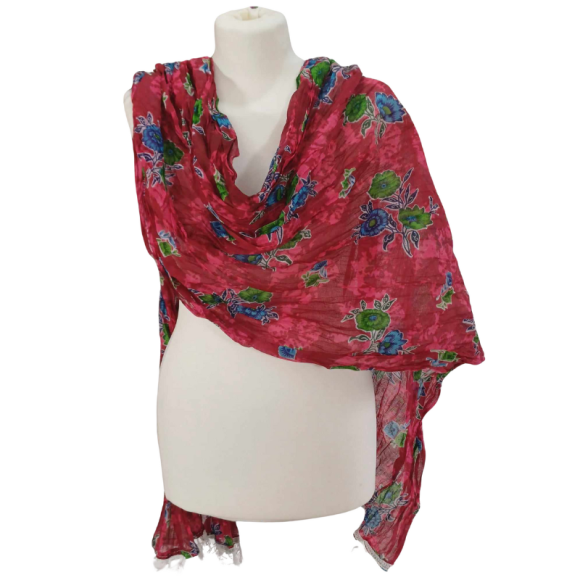 Szal w stylu Chunri - bawełniany z domieszką jedwabiu (CH-1)