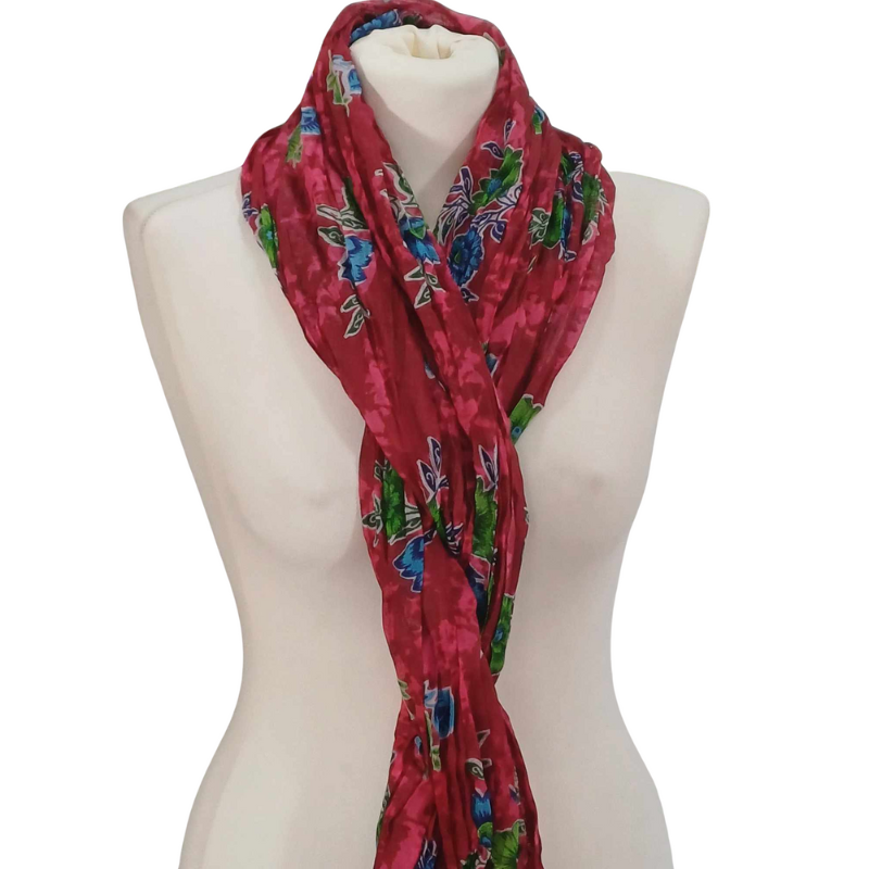 Szal w stylu Chunri - bawełniany z domieszką jedwabiu (CH-1)