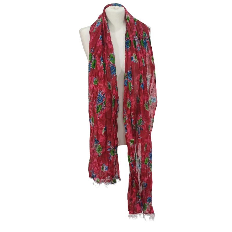 Szal w stylu Chunri - bawełniany z domieszką jedwabiu (CH-1)