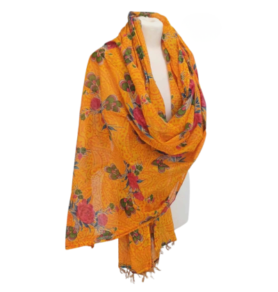 Szal w stylu Chunri - bawełniany z domieszką jedwabiu, etniczny (CH-3)