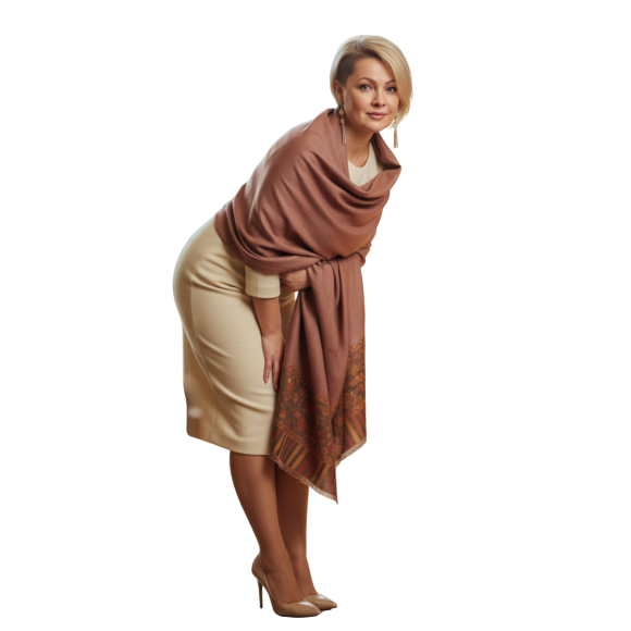 Szal z wełny merino – elegancki i ciepły  (W-97)