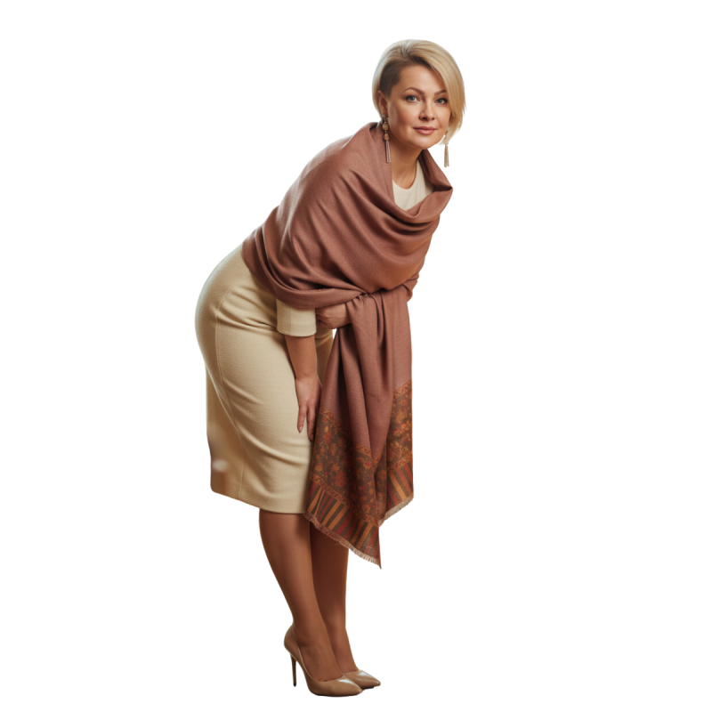 Szal z wełny merino – elegancki i ciepły  (W-97)