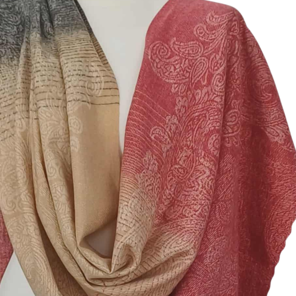 Szal z wełny merino – efekt gradient  (ombre) (W-100)