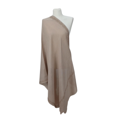 Szal wełniany merino z piękną bordiurą z mieniących kryształków ( W- 87 )