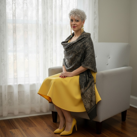 Elegancki szal jedwabny Banarasi z nicią Zari (JE-180)