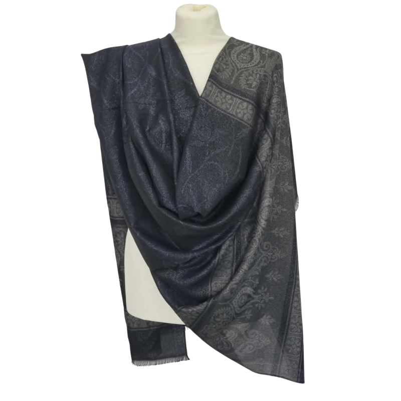 Elegancki szal jedwabny Banarasi z nicią Zari (JE-179)