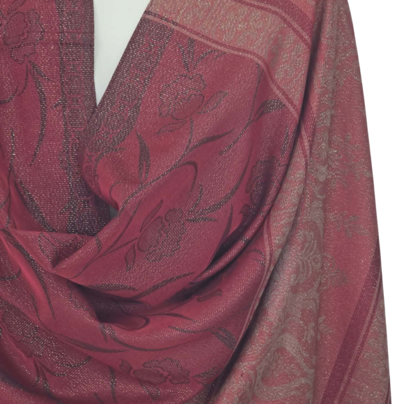 Elegancki szal jedwabny Banarasi z złotą nicią Zari (JE-181)